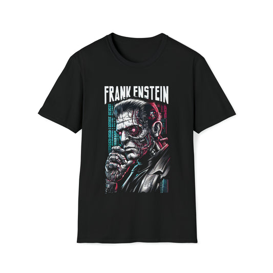 Cyberpunk Frankenstein T-Shirt - Where Science Meets the Digital Dark