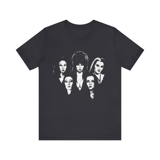 Women of Horror- Vampira, Morticia, Elvira, lily Short Sleeve Tee