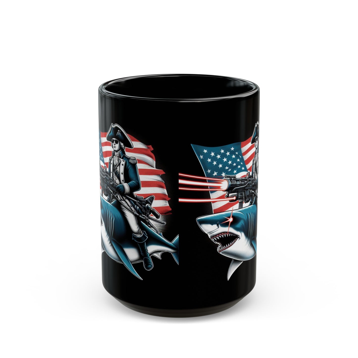 George Washington Riding a Laser Shark Coffee Mug