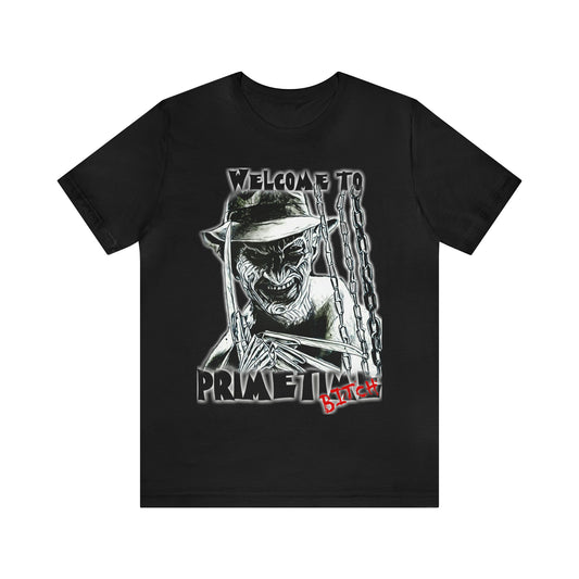 Welcome to Primetime Freddy Krueger Tee - Step into the Nightmare Realm - thenightmareinc