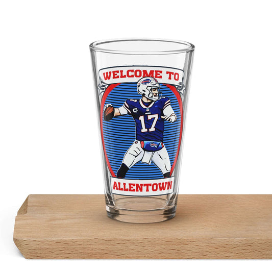Josh Allen Allentown Pint Glass - Cheers to the Dynamic Quarterback!" becomes "Dynamic Quarterback - Cheers with Josh Allen Allentown Pint Glass - thenightmareinc