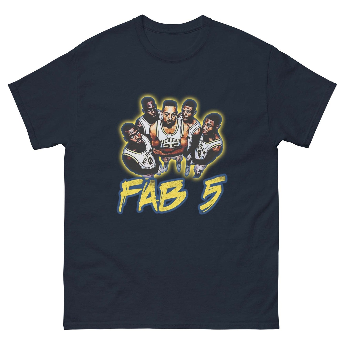 Michigan's Fab 5 Basketball Fan T-Shirt - thenightmareinc