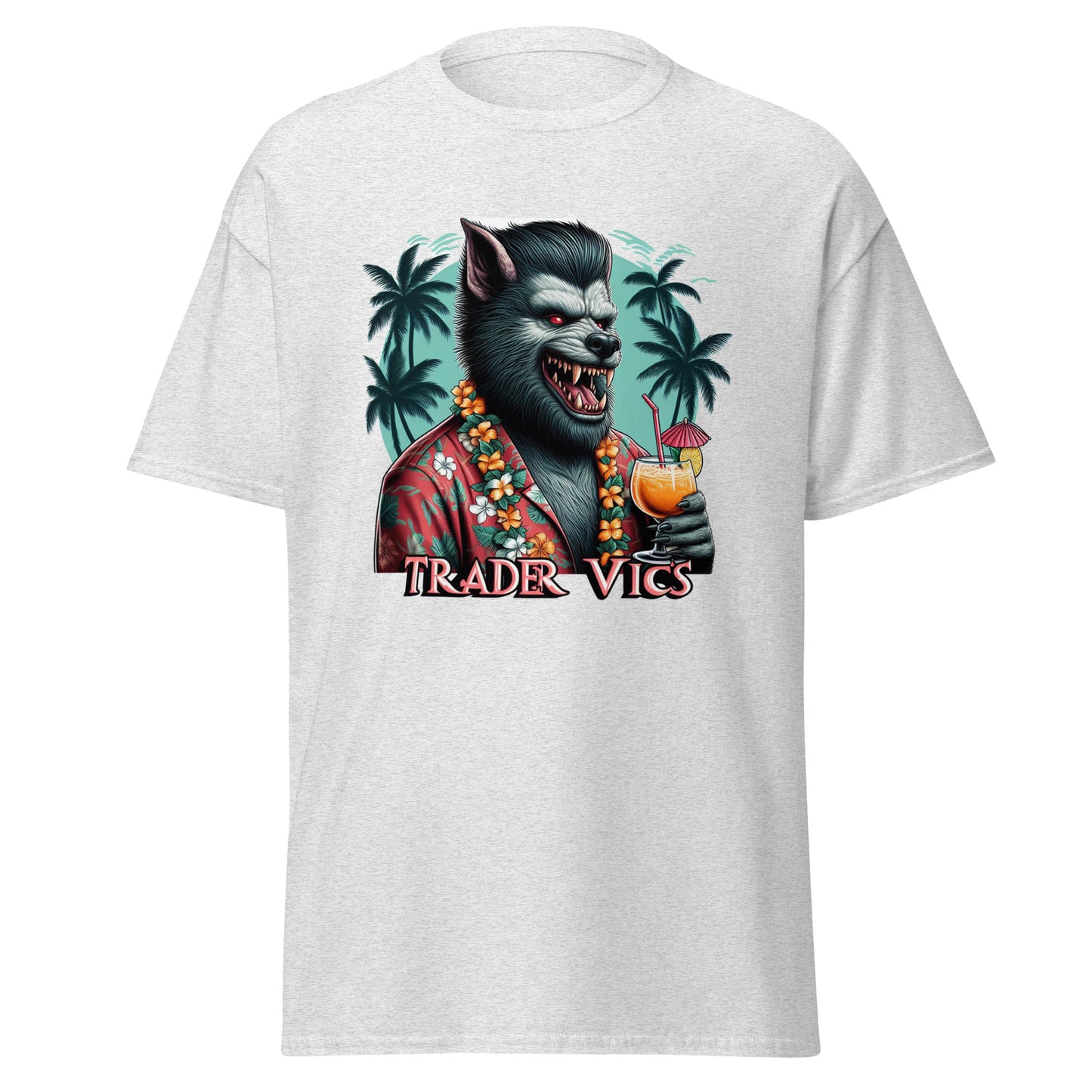 Tropical Howl: Werewolf Sips Pina Colada at Trader Vic's T-Shirt