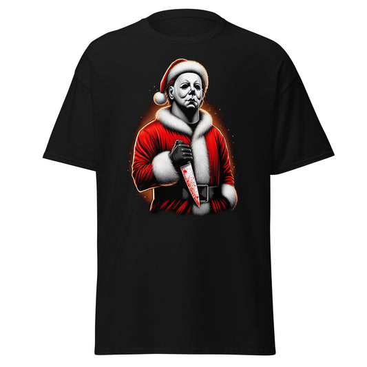 Michael Myers Santa T-Shirt - Unwrap Horror in a Silent Night