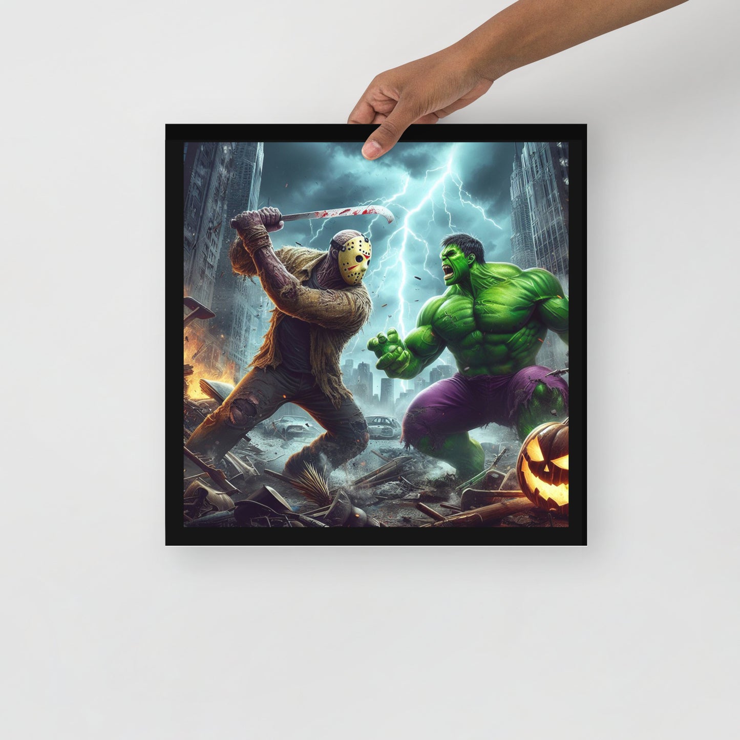Jason Voorhees vs The Hulk Poster - Clash of the Unstoppable Titans