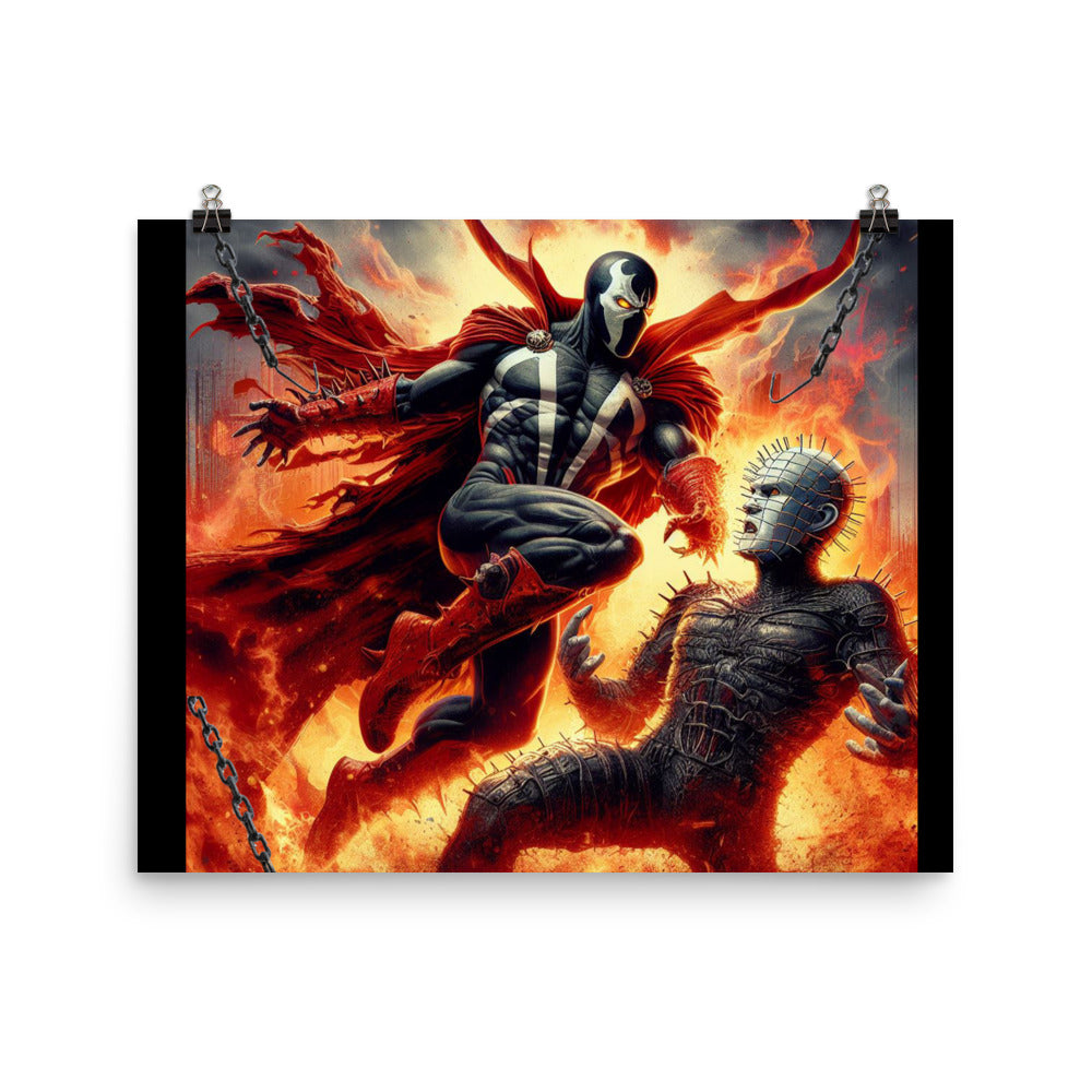 Spawn vs Pinhead Poster - Hellish Confrontation"