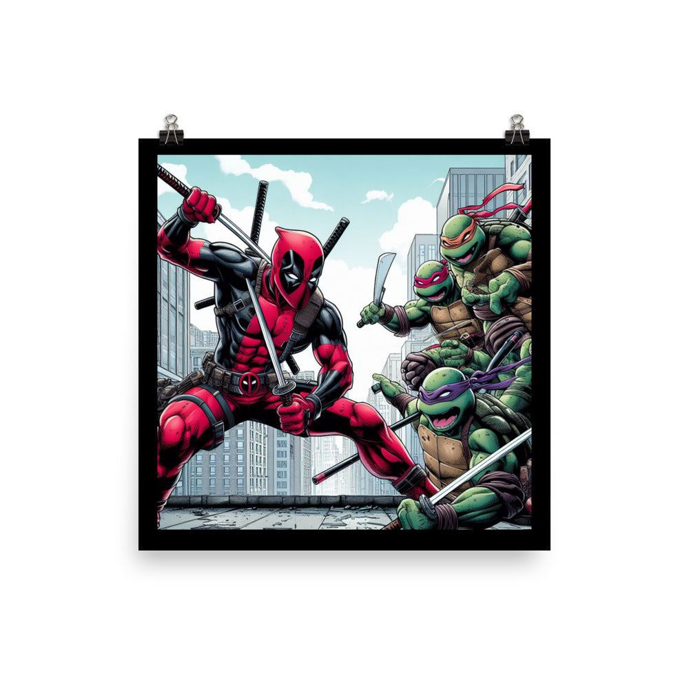 Deadpool vs TMNT Poster - Merc with a Mouth Meets Radical Turtles