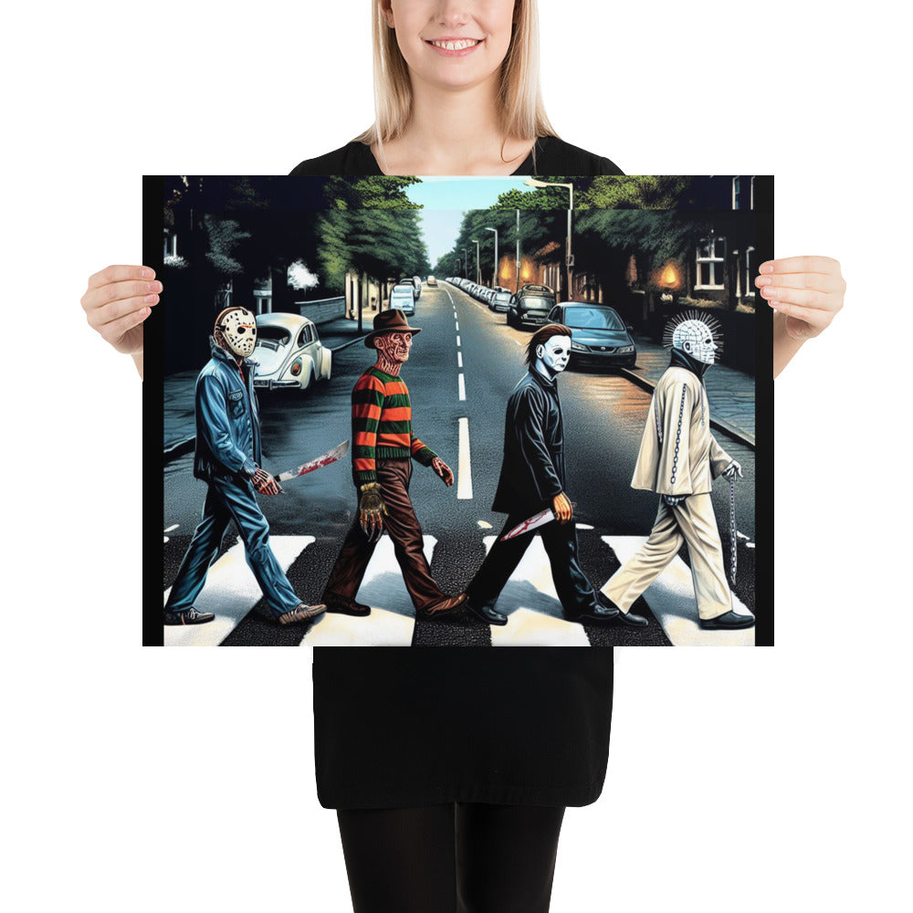 Abbey Road Horror Characters Poster - Legends in the Shadows