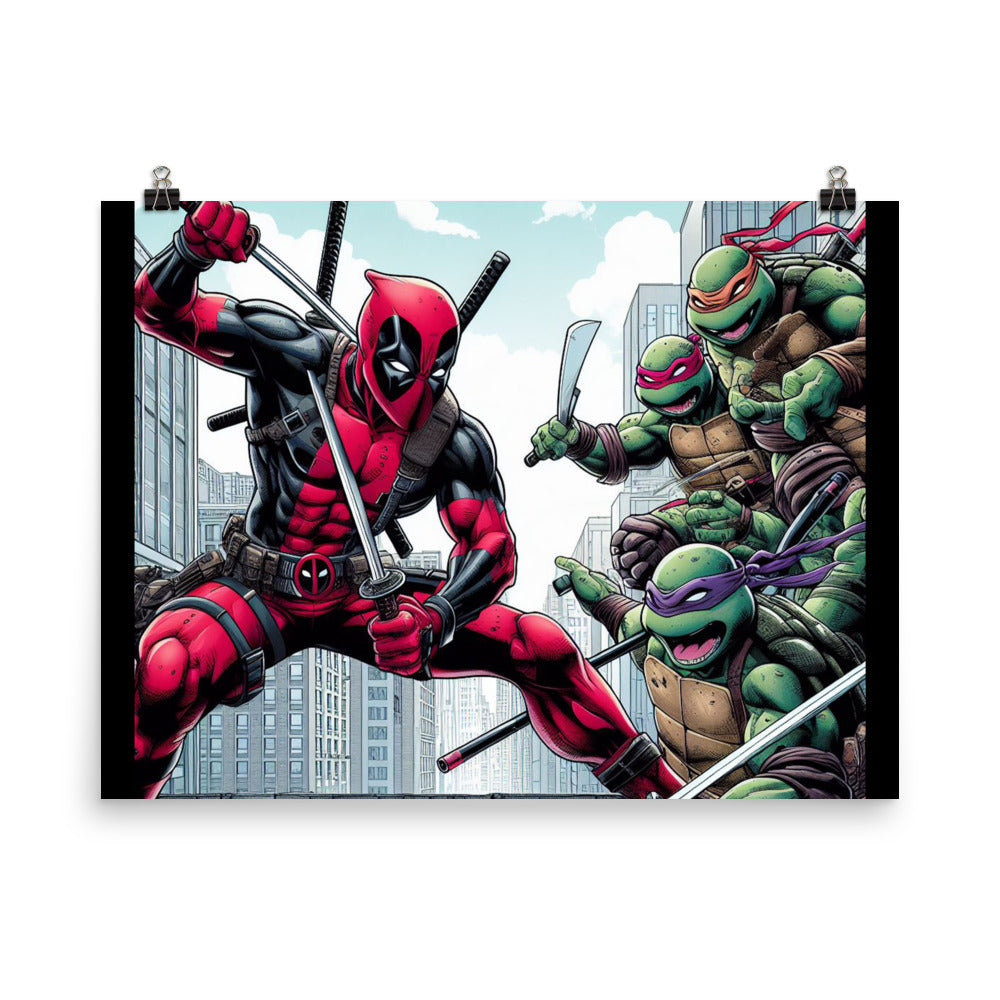 Deadpool vs TMNT Poster - Merc with a Mouth Meets Radical Turtles