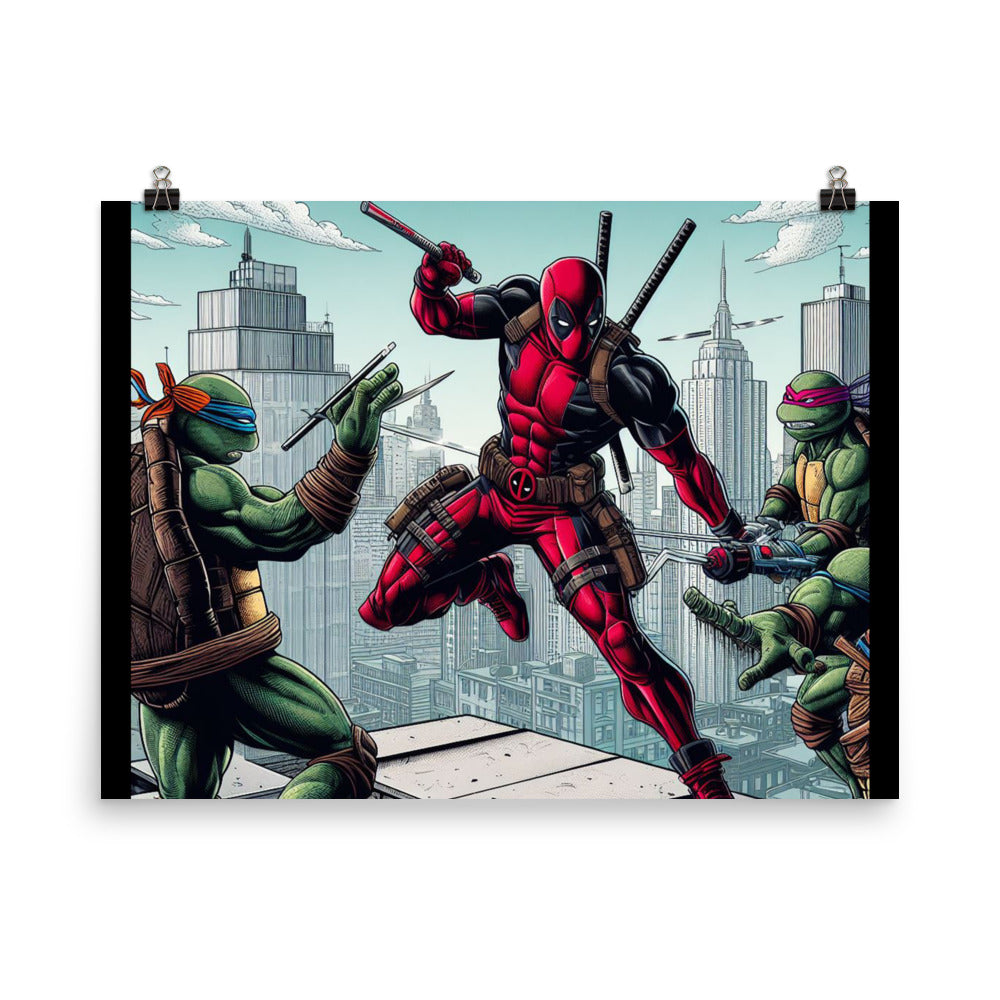 Deadpool vs TMNT Poster - A Merc with a Shell-Shocking Twist
