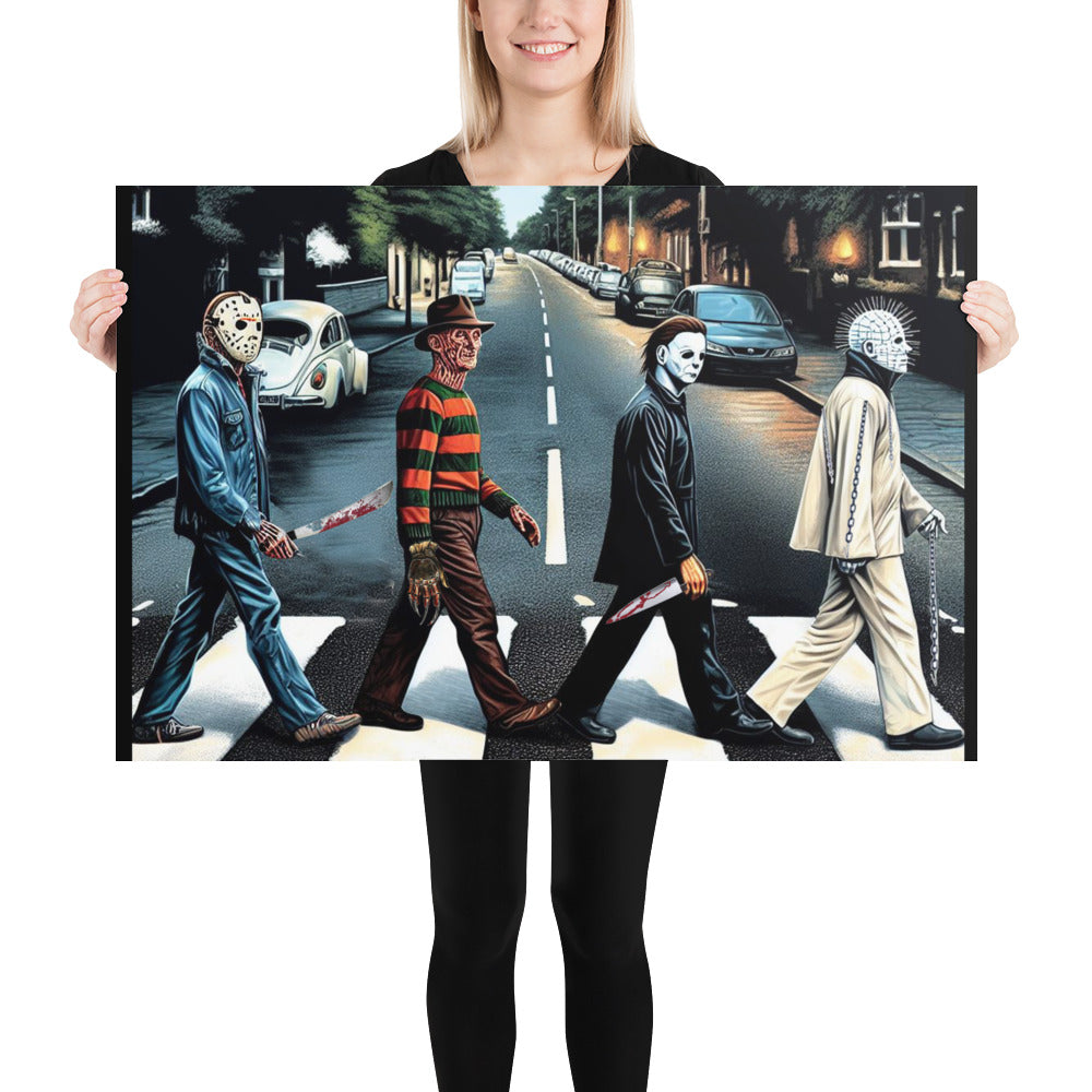 Abbey Road Horror Characters Poster - Legends in the Shadows