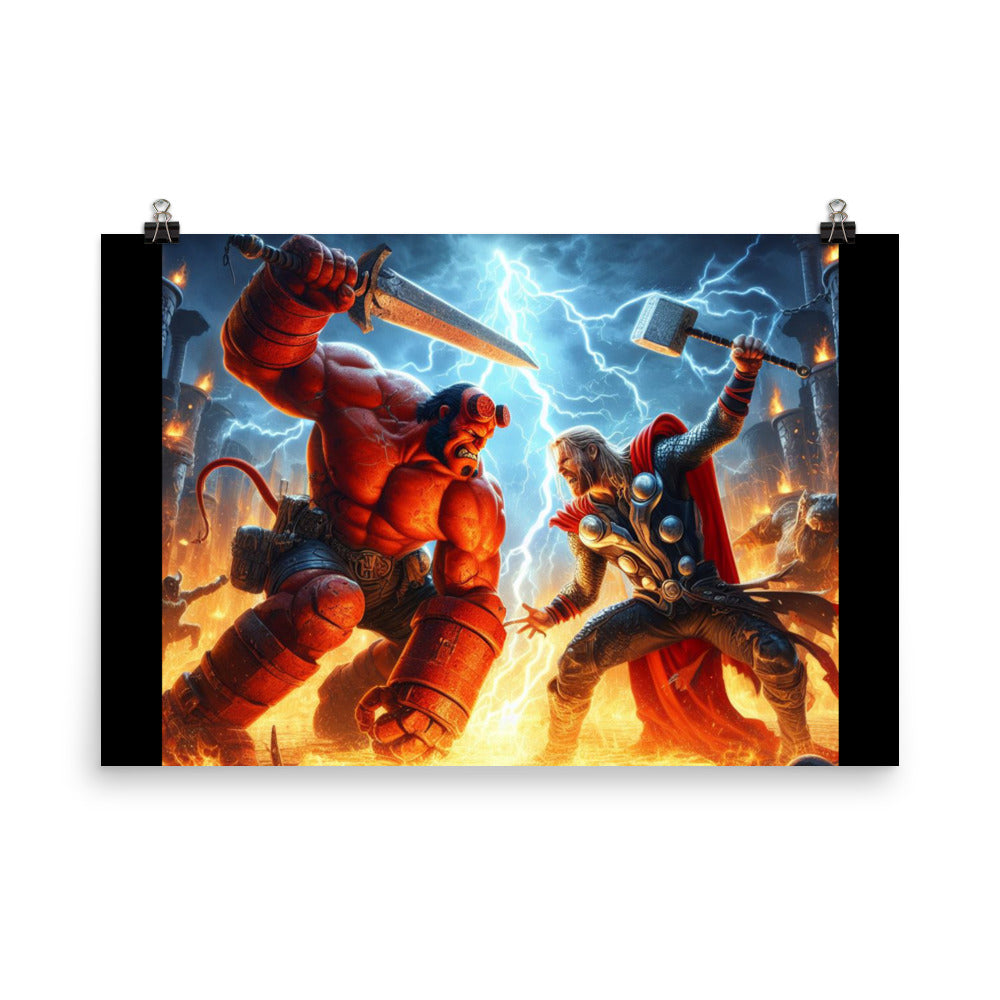 Thor Vs Hellboy - Poster