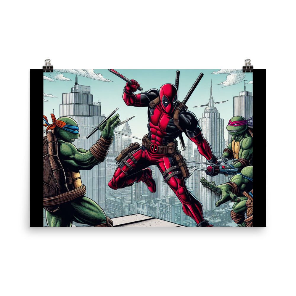Deadpool vs TMNT Poster - A Merc with a Shell-Shocking Twist