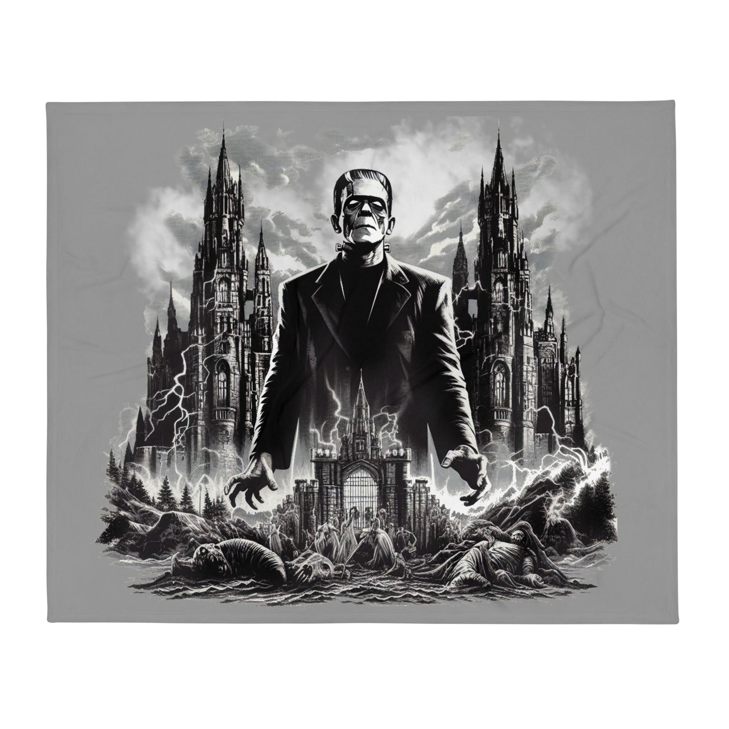 Frankenstein's Castle Blanket - Cozy Horrors Unveiled