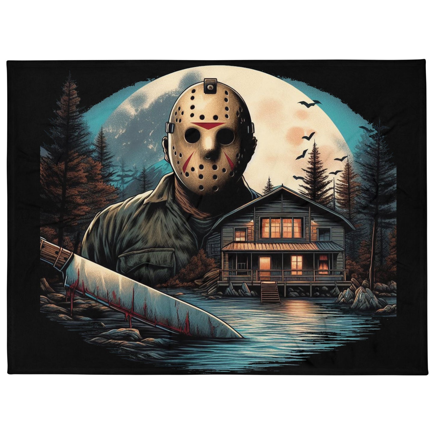 Jason at Crystal Lake Blanket - Unveil the Horror Sanctuary