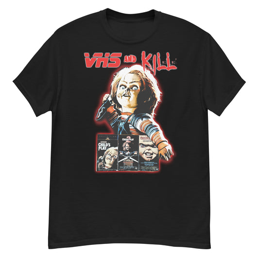 VHS and Kill - Child's Play Chucky '80s Tee - thenightmareinc