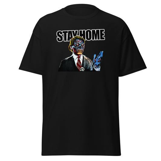 They Live Stay Home 80s Horror Tee - Cult Film Quote - thenightmareinc
