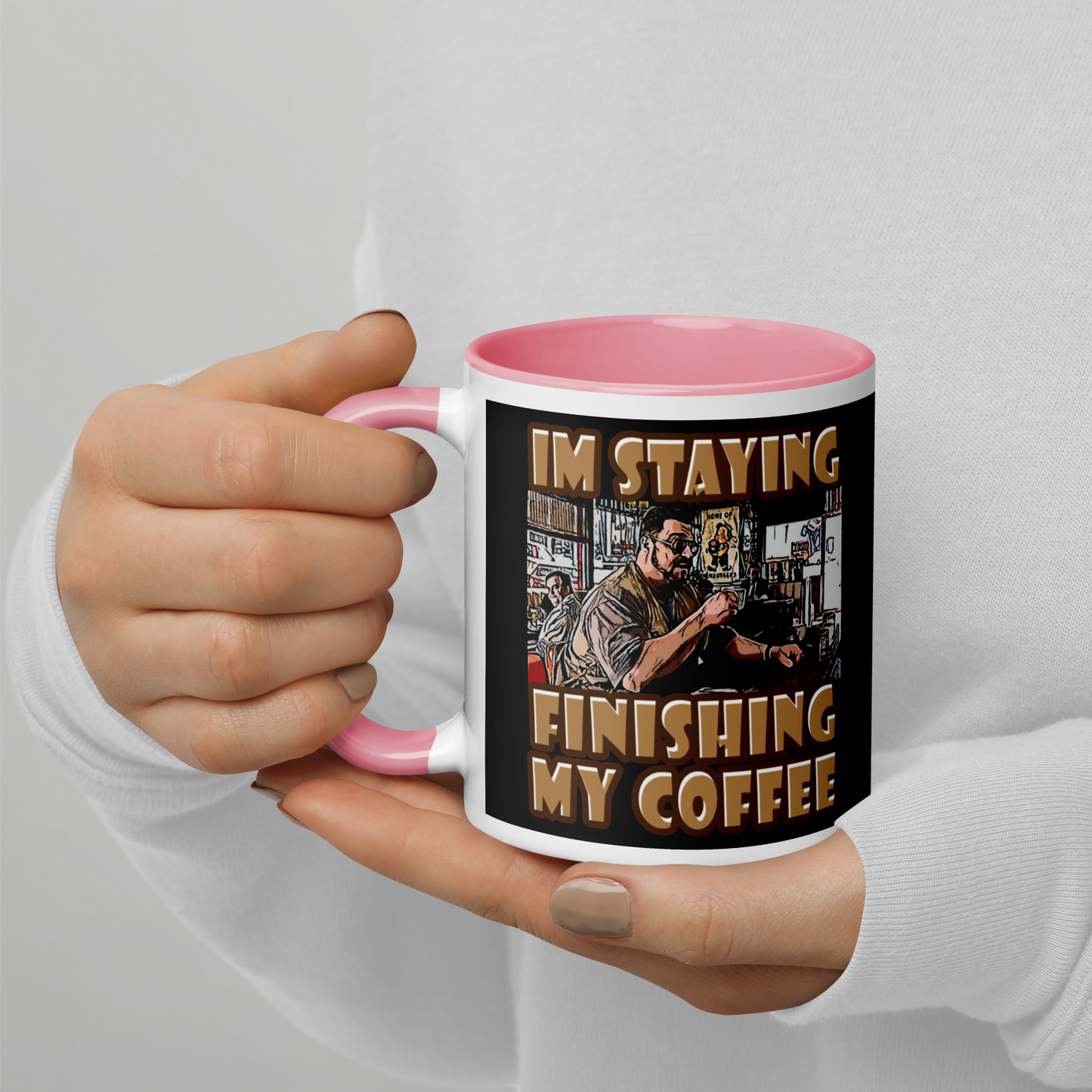 The Big Lebowski Movie Quote Cup - "I'm Not Leaving" - thenightmareinc